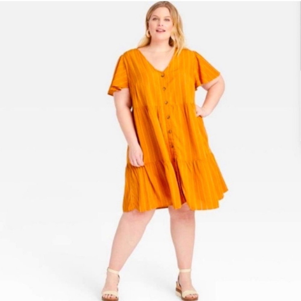 Ava & ViV orange dress plus